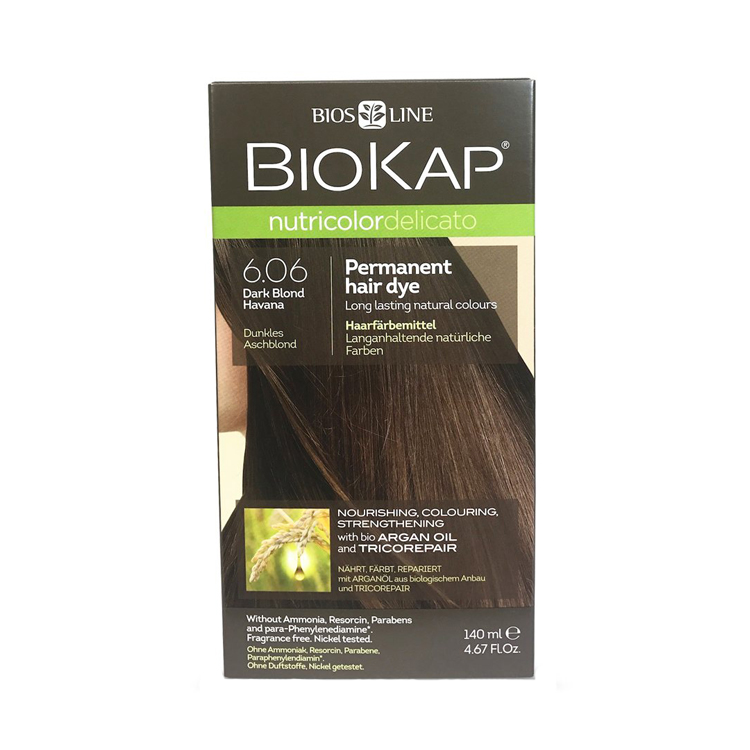 BioKap Nutricolor Delicato RAPID Dark Blond Havana 6.06 Permanent Hair Dye 135ml